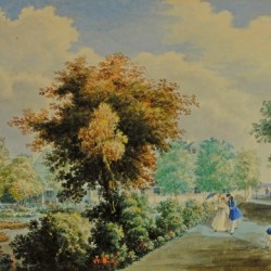 Rural landscape with figures
